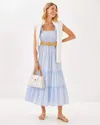 Lilly Pulitzer Hadly Smocked Maxi Dress In Jacaranda Blue Ltwt Oxford Stripe