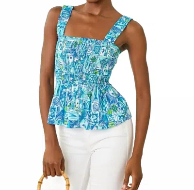 Lilly Pulitzer Hadly Smocked Top In Mint Condition Harlillyquin In Multi