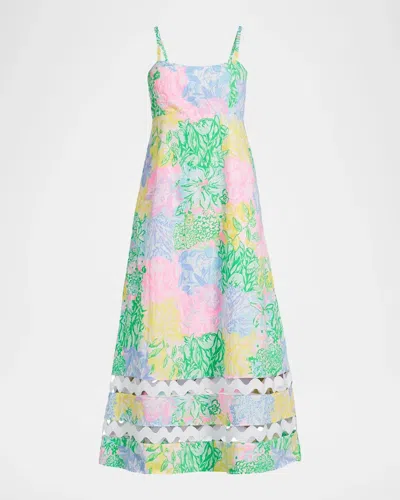 Lilly Pulitzer Haliey Floral Cotton Midi-dress In Multi Bright
