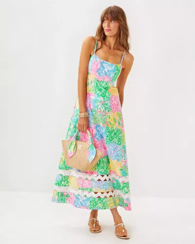Lilly Pulitzer Haliey Midi Dress In Multi Bright Delight Patch