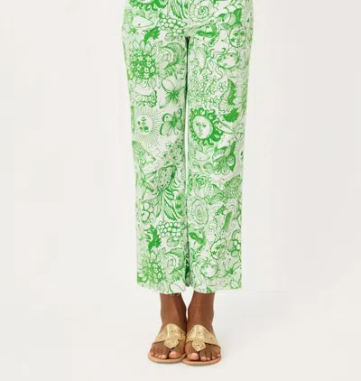 Lilly Pulitzer Harleen High Rise Crop Jean In Putting Green Fleur De Lilly