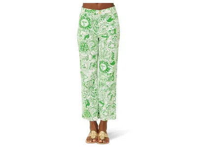 Lilly Pulitzer Harleen High Rise Crop Jeans In Rosanna Wash In Green