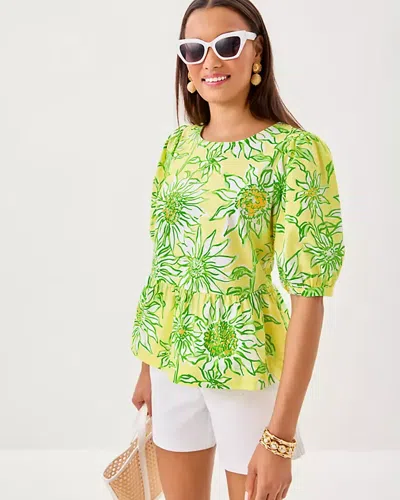 Lilly Pulitzer Hisli Short Sleeve Top In Green