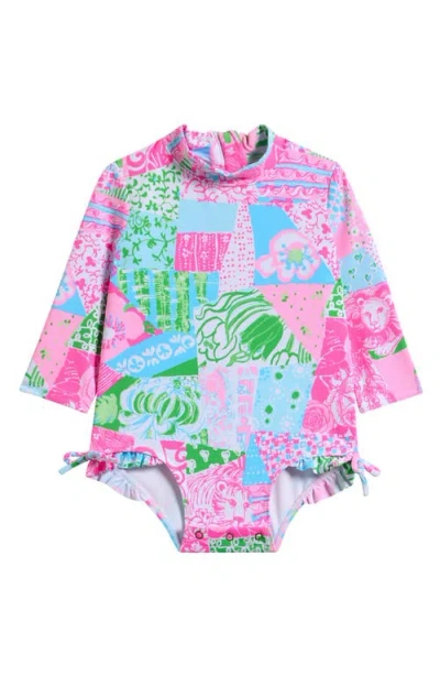 Lilly Pulitzer Babies' ® Idella Ruffle Long Sleeve Upf 50+ One-piece Rashguard Swimsuit In Multi