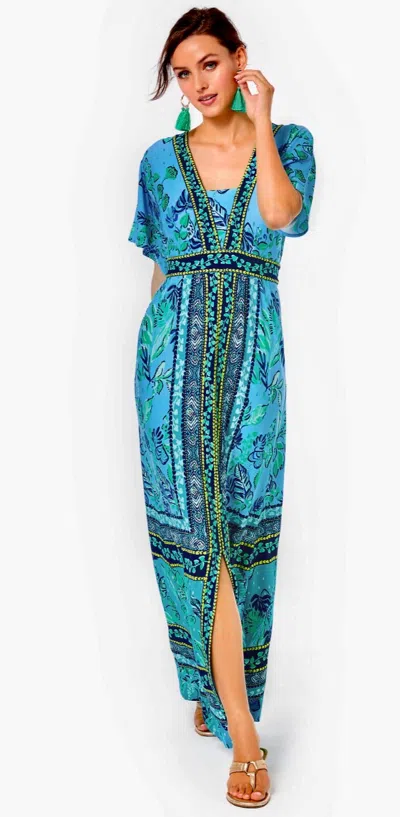 Pre-owned Lilly Pulitzer Ilia Maxi Dress Seabreeze Plant One On You Size 6,8,10,14 In Multicolor