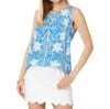 Lilly Pulitzer Iona Sleeveless Top In Lunar Blue
