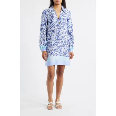 Lilly Pulitzer ® Iralanne Long Sleeve Popover Shirtdress In Blue