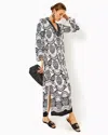 Lilly Pulitzer Irella Maxi Caftan Dress In Coconut Pineapple Princess Engineered Woven Dres