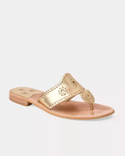 Lilly Pulitzer Jack Rogers Jacks Leather Flat Sandal In Gold