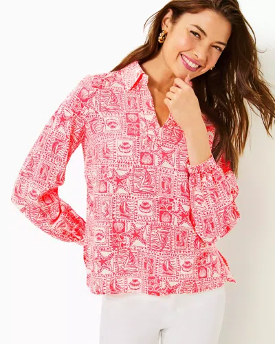 Lilly Pulitzer Jae Tunic In Mizner Red Seaside Harbour