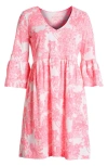 LILLY PULITZER JANNIE V-NECK THREE-QUARTER SLEEVE DRESS