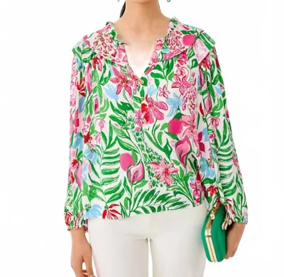 Lilly Pulitzer Japhia Long Sleeve Top In Green Multi
