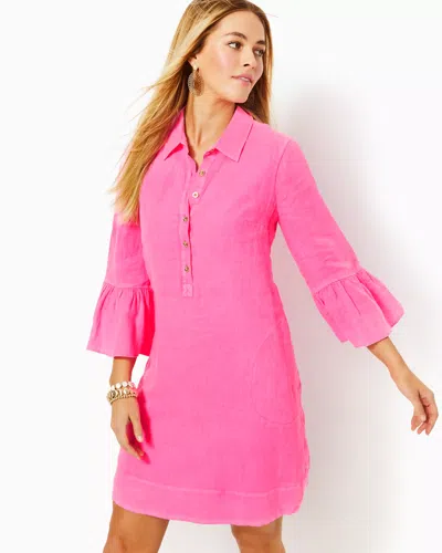 Lilly Pulitzer Jazmyn Linen Tunic Dress In Roxie Pink