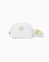 Lilly Pulitzer Jeanie Quilted Belt Bag In Resort White Butterfly Quilted Knit