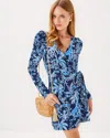 Lilly Pulitzer Jemma Sleeved Romper In Low Tide Navy Tall Tales In Blue