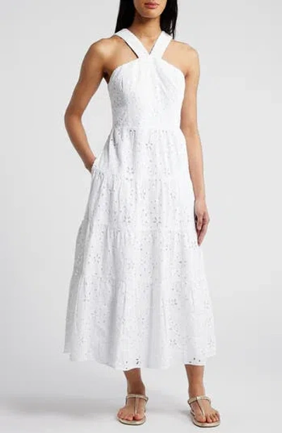 LILLY PULITZER LILLY PULITZER® JENETTE EYELET EMBROIDERED HALTER SUNDRESS