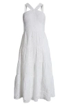 Lilly Pulitzer Jenette Halter Midi Dress Womens White Sealife Eyelet Buu690 In Resort White Sealife Eyelet
