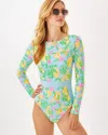 Lilly Pulitzer Jesper Rashguard Swimsuit In Bluette Make Lemonade