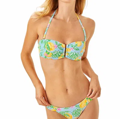 Lilly Pulitzer Jessa Bandeau Swim Top In Bluette Make Lemonade In Green
