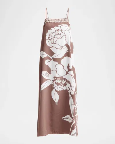 Lilly Pulitzer Jesslyn Silk Maxi Slip Dress In Brown