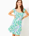 Lilly Pulitzer Jilly Smocked Dress In Resort White Just A Pinch