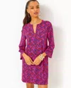 Lilly Pulitzer Johana Long Sleeve Cover-up In Passion Fruit Pink Star Searching