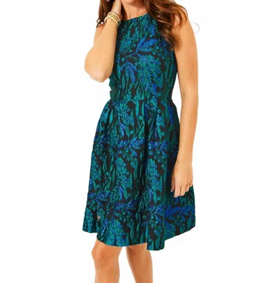 Lilly Pulitzer Jollian Brocade Mini Dress In Deep Lagoon In Green