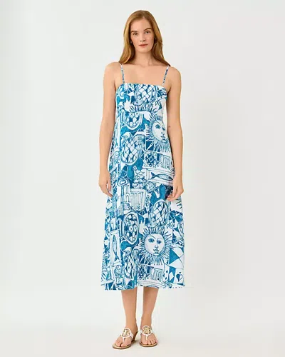 Lilly Pulitzer Jorgian Linen Midi Dress In Blue