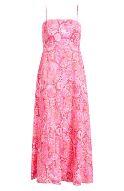 Lilly Pulitzer Jorgian Linen Midi Dress In Paradise Punch Jims Stuff In Multi