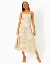 Lilly Pulitzer Jorgian Linen Midi Dress In Sand Bar Palm Beach Paradise