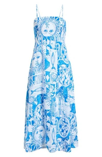 Lilly Pulitzer ® Jorgian Print Linen Midi Dress In Blue