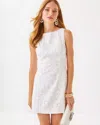 Lilly Pulitzer Jules Skirted Romper In Resort White Flower Bunch Cut Work Embroidery