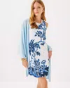 Lilly Pulitzer Julienne Shift Dress In Resort White Oversized Tall Tales Engineered Woven Dr