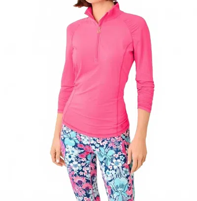 Lilly Pulitzer Justine Upf 50+ Half Zip Jacket In Cherry Blossom Pink