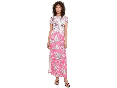 Lilly Pulitzer Kaden Upf 50+ Maxi Women's Dress Confetti Pink Bumbley Buzz Engineered Chillylilly: Xl In Multi
