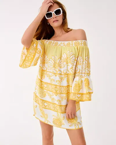 Lilly Pulitzer Kaori Off-the-shoulder Dress In Yellow