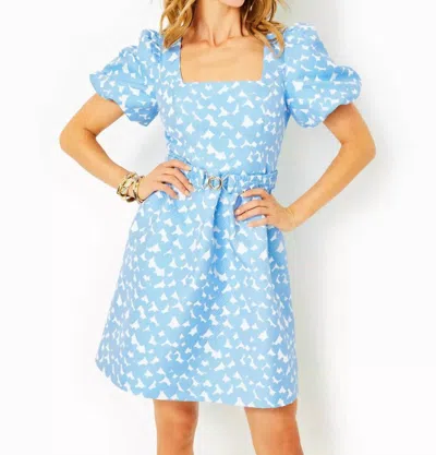 Lilly Pulitzer Kasslyn Jacquard Short Sleeve Dress In Blue