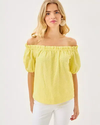 Lilly Pulitzer Katara Off-the-shoulder Top In Yellow