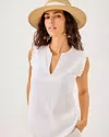Lilly Pulitzer Kavalla Sleeveless Ruffle Top In White