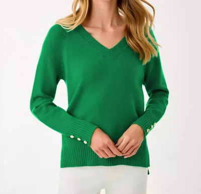 Lilly Pulitzer Kaycee V Neck Sweater In Fiddle Leaf Green