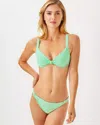 Lilly Pulitzer Kaz Bikini Top In Fauna Green Seersucker Stripe