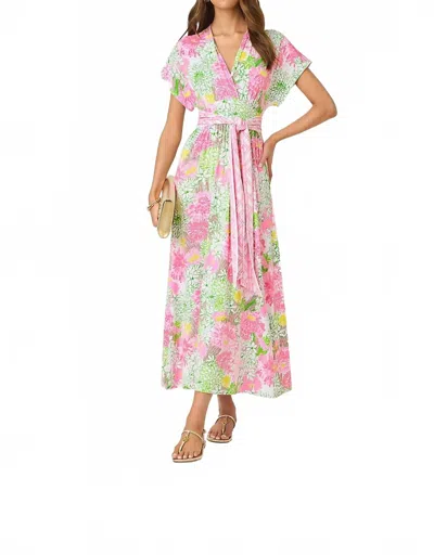 Lilly Pulitzer Keenan Maxi Dress In Resort White Mum Patch In Pink