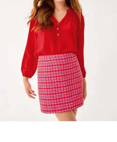 Lilly Pulitzer Kels Boucle Mini Skirt In Cranberry Red Fiesta Boucle