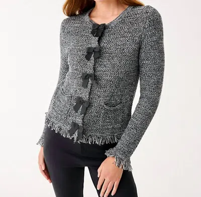 Lilly Pulitzer Kelso Cardigan In Black Marl In Gray