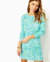 Lilly Pulitzer Kenley Cotton Crew Neck Dress In Hydra Blue Dandy Lions