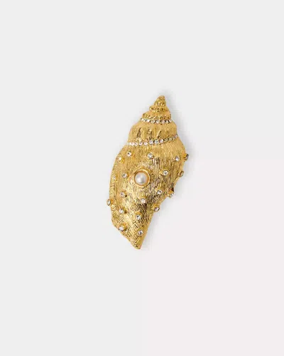 Lilly Pulitzer Kenneth Jay Lane Conch Shell Pin In Gold
