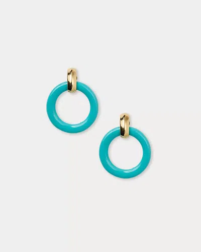Lilly Pulitzer Kenneth Jay Lane Doorknocker Post Earrings In Blue
