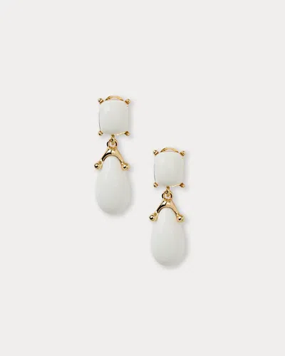 Lilly Pulitzer Kenneth Jay Lane Square Top Drop Post Earrings In White