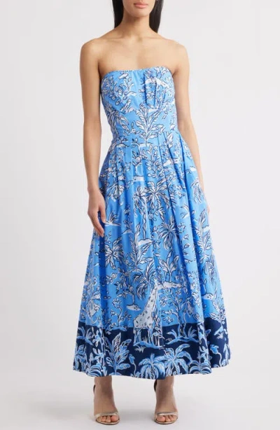 Lilly Pulitzer ® Kenni Strapless Fit & Flare Dress In Sun Washed Blue