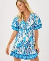 Lilly Pulitzer Kentlee Mini Dress In Coconut Swayin In The Breeze Engineered Woven Dr In Blue